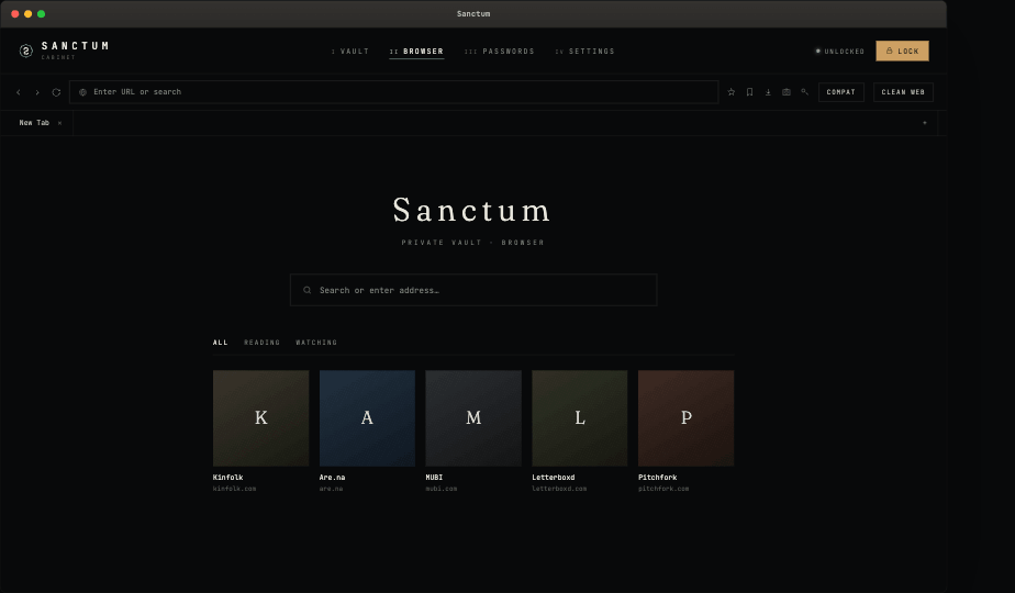 Sanctum private browser